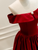 Burgundy Satin Off the Shoulder Prom Dress