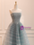 Blue Tulle Sequins Strapless Prom Dress