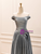 Gray Satin Off the Shoulder Pleats Prom Dress