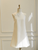 White Halter Backless Flower Wedding Dress