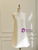 White Halter Backless Flower Wedding Dress