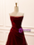 Burgundy Strapless Pleats Prom Dress