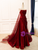 Burgundy Strapless Pleats Prom Dress
