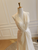 Apricot Halter V-neck Backless Wedding Dress