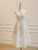 White Lace Straps Short Wedding Dress