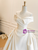 Ivory Satin Off the Shoulder Pleats Wedding Dress