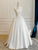 White Satin Strapless Lace Wedding Dress