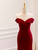 Burgundy Mermaid Off the Shoulder Prom Dress