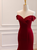 Burgundy Mermaid Off the Shoulder Prom Dress