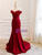 Burgundy Mermaid Off the Shoulder Prom Dress