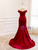 Burgundy Mermaid Off the Shoulder Prom Dress