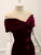 Burgundy Velvet Off the Shoulder Pleats Short Prom Dress