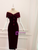 Burgundy Velvet Off the Shoulder Pleats Short Prom Dress