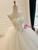 White Tulle Strapless Appliques Wedding Dress