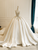 Ivory Satin Off the Shoulder Beading Wedding Dress