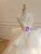 White Tulle Strapless Sequins Lace Wedding Dress
