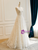 Simple White Lace Strapless Wedding Dress