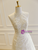 White Lace Halter Beading Wedding Dress