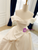 Ivory Satin Off the Shoulder Flower Wedding Dress