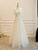 Light Champagne Tulle Lace V-neck Wedding Dress