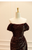 Burgundy Sequins Off the Shoulder Pleats Split Prom Dress