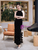 Black Velvet Halter Backless Prom Dress