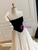 Black Velvet Strapless Pleats Prom Dress