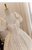 Ivory White Pleats Puff Sleeve Wedding Dress