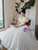 Ivory White Pleats Puff Sleeve Wedding Dress