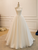 White Tulle Strapless Pleats Wedding Dress