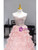 Pink Tulle Sequins Strapless 3D Flower Prom Dress