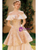 Satin Print Off the Shoulder Prom Dress