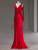 Green Mermaid Satin V-neck Prom Dress