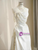 White Satin Strapless Pearls Wedding Dress