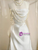 White Satin Strapless Pearls Wedding Dress