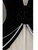 White Tulle Black Velvet V-neck Pearls Prom Dress