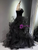 Black Tulle Sequins Off the Shoulder Prom Dress