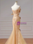Gold Mermaid Sequins Strapless Prom Dress