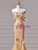 Gold Mermaid Sequins Strapless Prom Dress