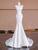White Mermaid Satin Strapless Wedding Dress