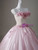 Pink Strapless Appliques Quinceanera Dress
