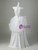 White Tulle Satin Strapless Appliques Wedding Dress