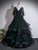 Black Tulle V-neck Beading Quinceanera Dress