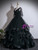 Black Tulle V-neck Beading Quinceanera Dress