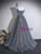 Gray Tulle Straps Beading Prom Dress