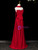 Red Strapless 3D Appliques Prom Dress