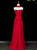 Red Strapless 3D Appliques Prom Dress