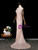Pink Sequins Strapless Beading Prom Dress