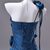 Blue Satin Pleats Flower One Shoulder Prom Dress