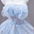 Blue Tulle Strapless Flower Beading Prom Dress